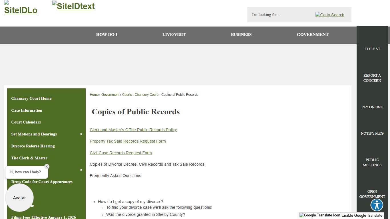 Copies of Public Records Shelby County, TN - Official Website